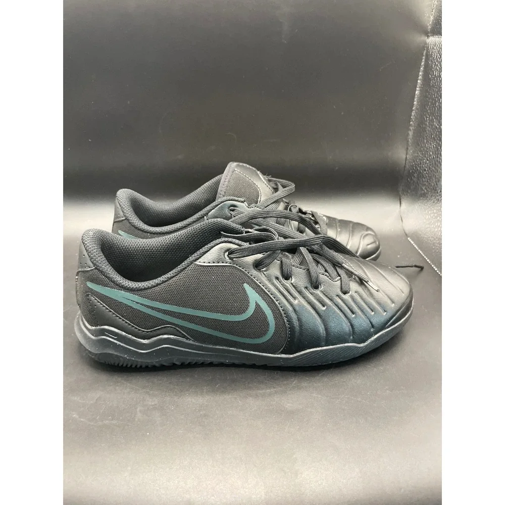 Nike Jr Tiempo Legend 10 Academy IC Soccer Shoes Black Teal DV4354-002 Size 4.5Y